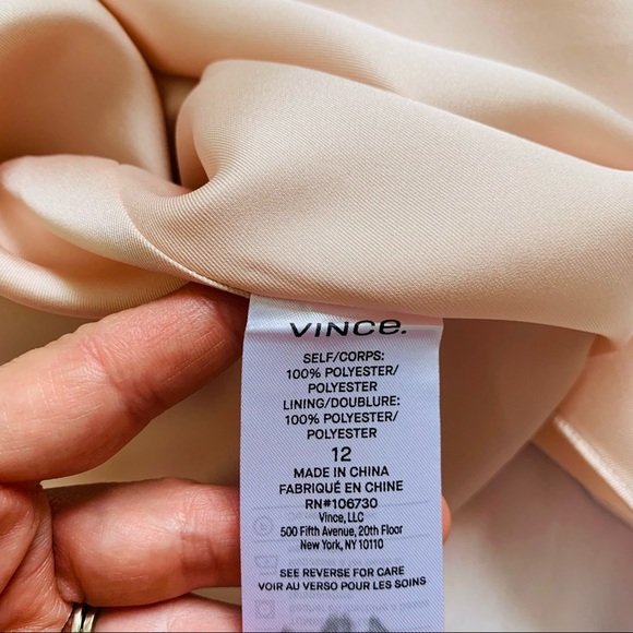 VINCE Rainbow Wash Drape Asymmetric Midi Skirt pastel pink slip skirt - Picture 16 of 16